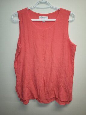 Cristina B Coral Sleeveless Blouse Size Medium